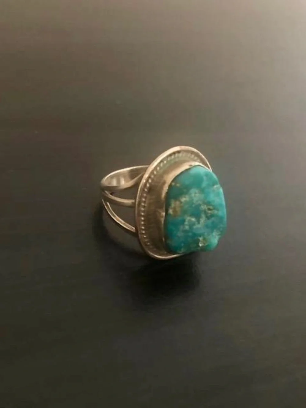 Vintage Sterling Silver Turquoise Ring Size 6 -H Cortez Native American